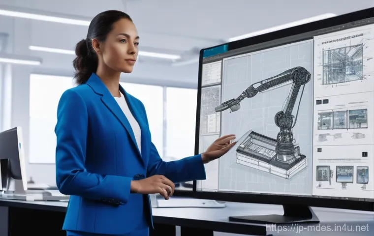 기계설계 3D CAD 필수 기술 - **Prompt 1: The Evolution of Mechanical Design &ndash; From Blueprint to Digital Reality**
    "A modern m...