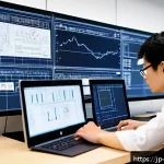 기계설계 실무 사례 - A detailed scene of a modern engineering office in Japan, showing diverse engineers collaborating in...