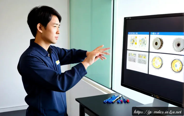 기계설계 강사로 전향하기 - Photorealistic Japanese mechanical design professional transitioning into an instructor, standing be...